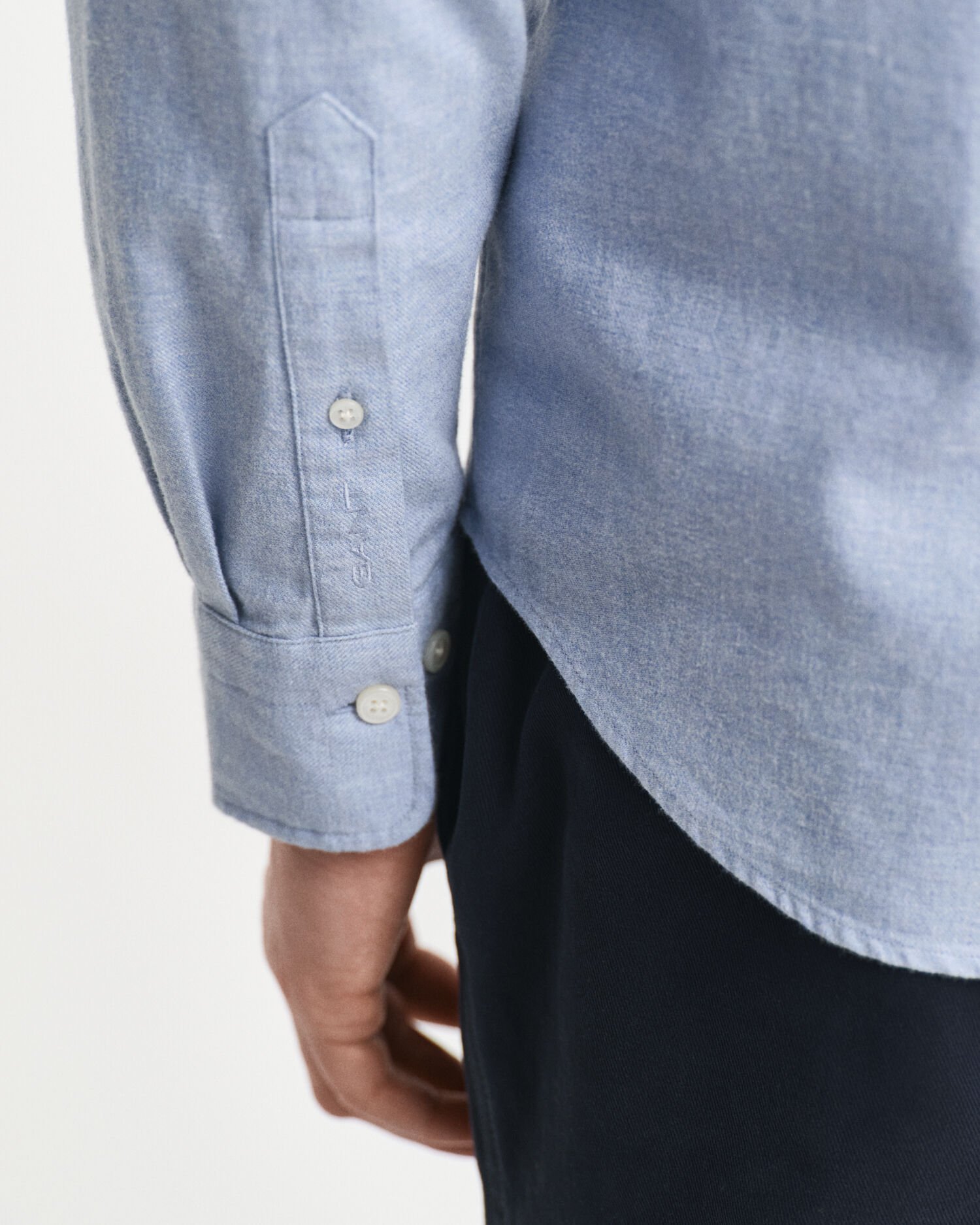 Regular fit melange flannelskjorte