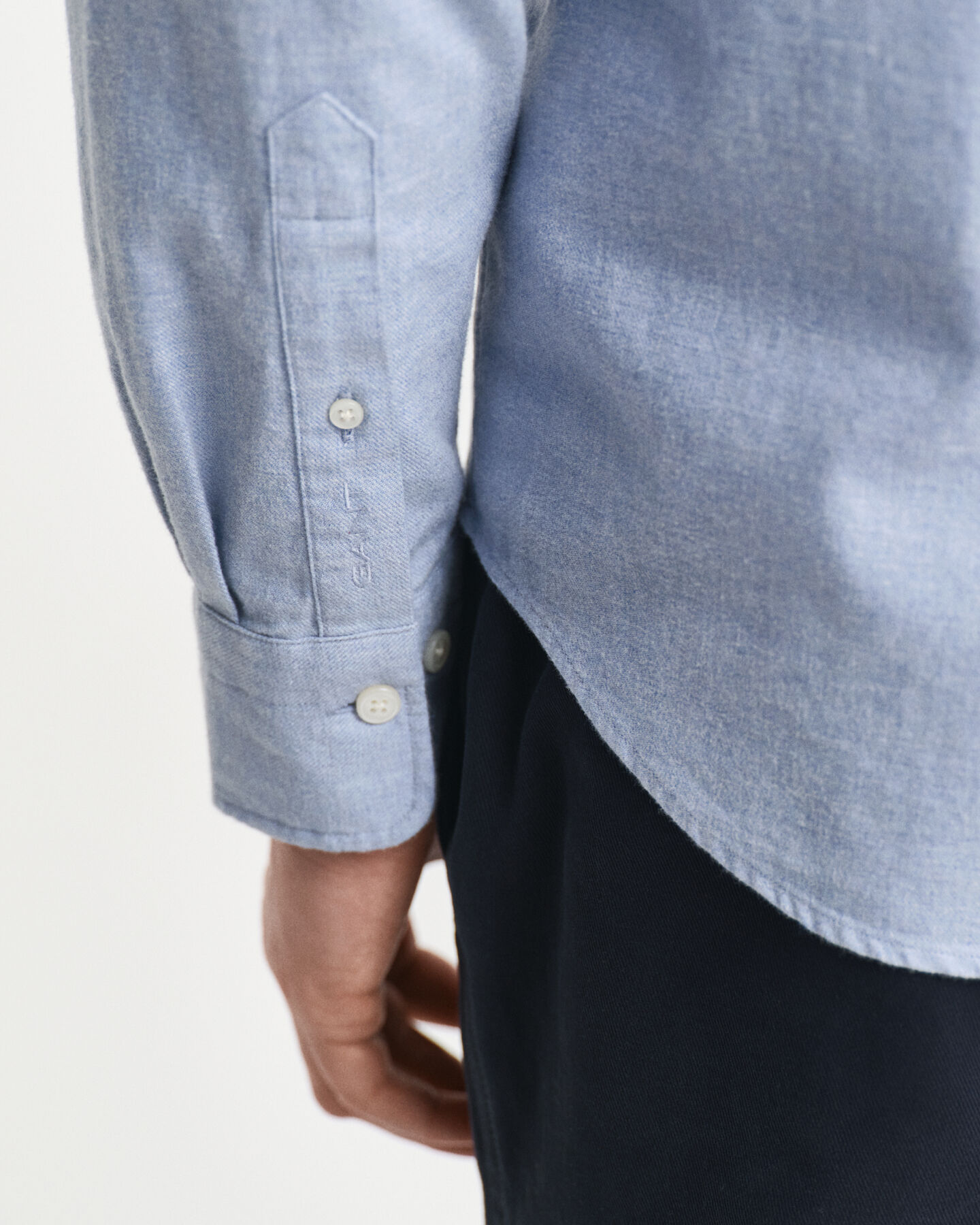 Regular fit melange flannelskjorte