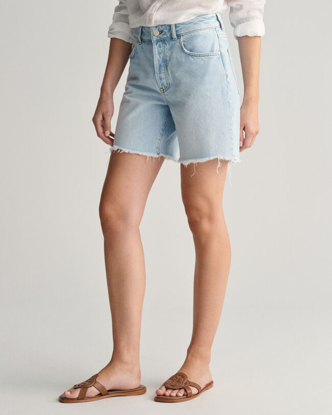 Regulær fit denimshorts i mellemlængde