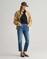 Tekstureret kortærmet sweater med crewneck