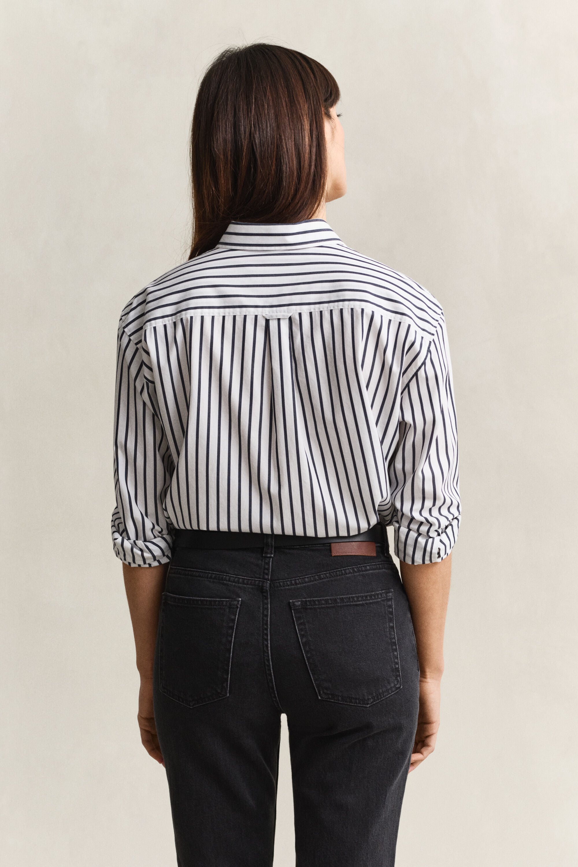 Relaxed fit stribet klassisk poplin-skjorte