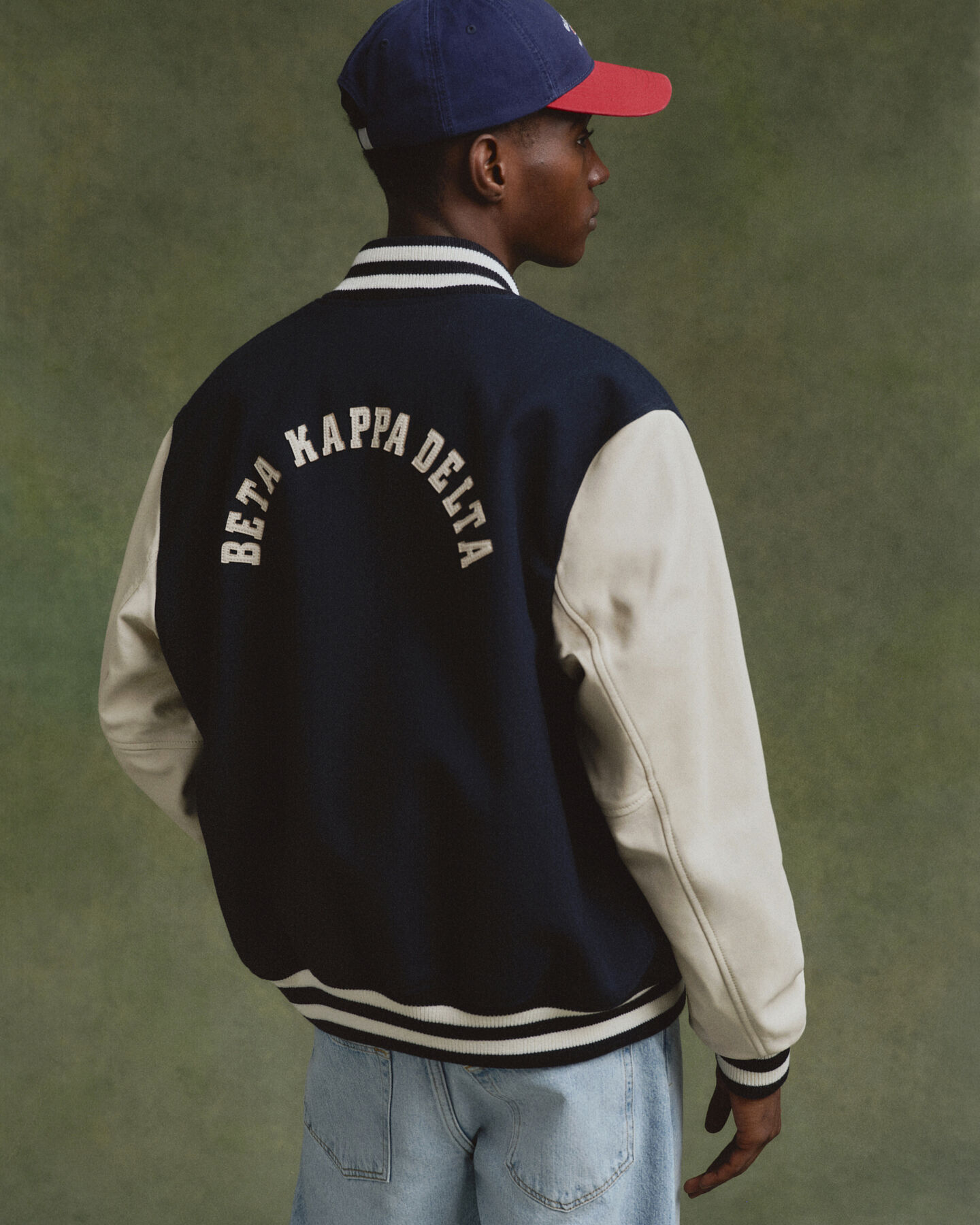 Varsity Jacket i l&aelig;derblanding