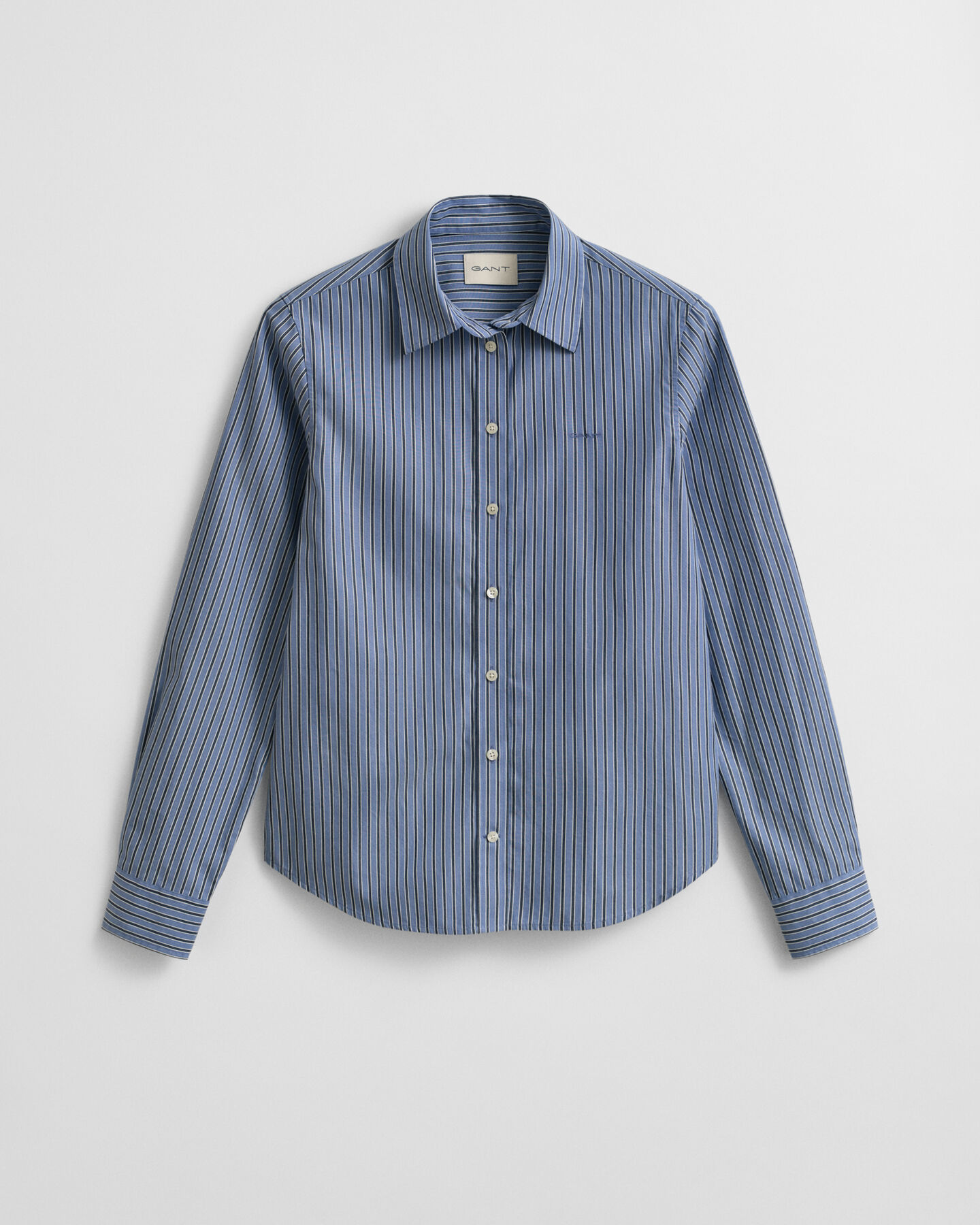 Regular fit poplin skjorte med striber
