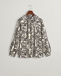 Lace Print bluse med rullekrave