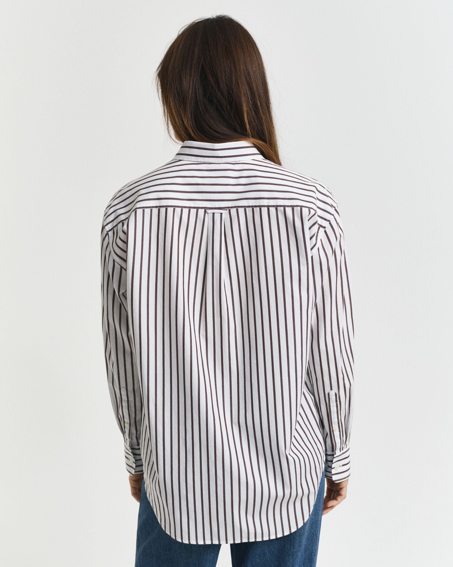 Relaxed fit klassisk stribet poplin-skjorte