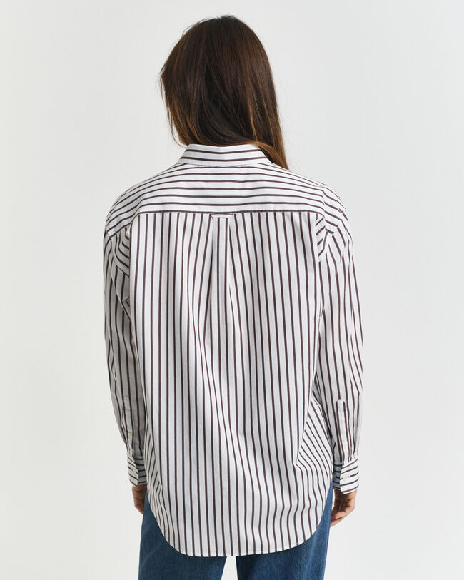 Relaxed fit klassisk stribet poplin-skjorte