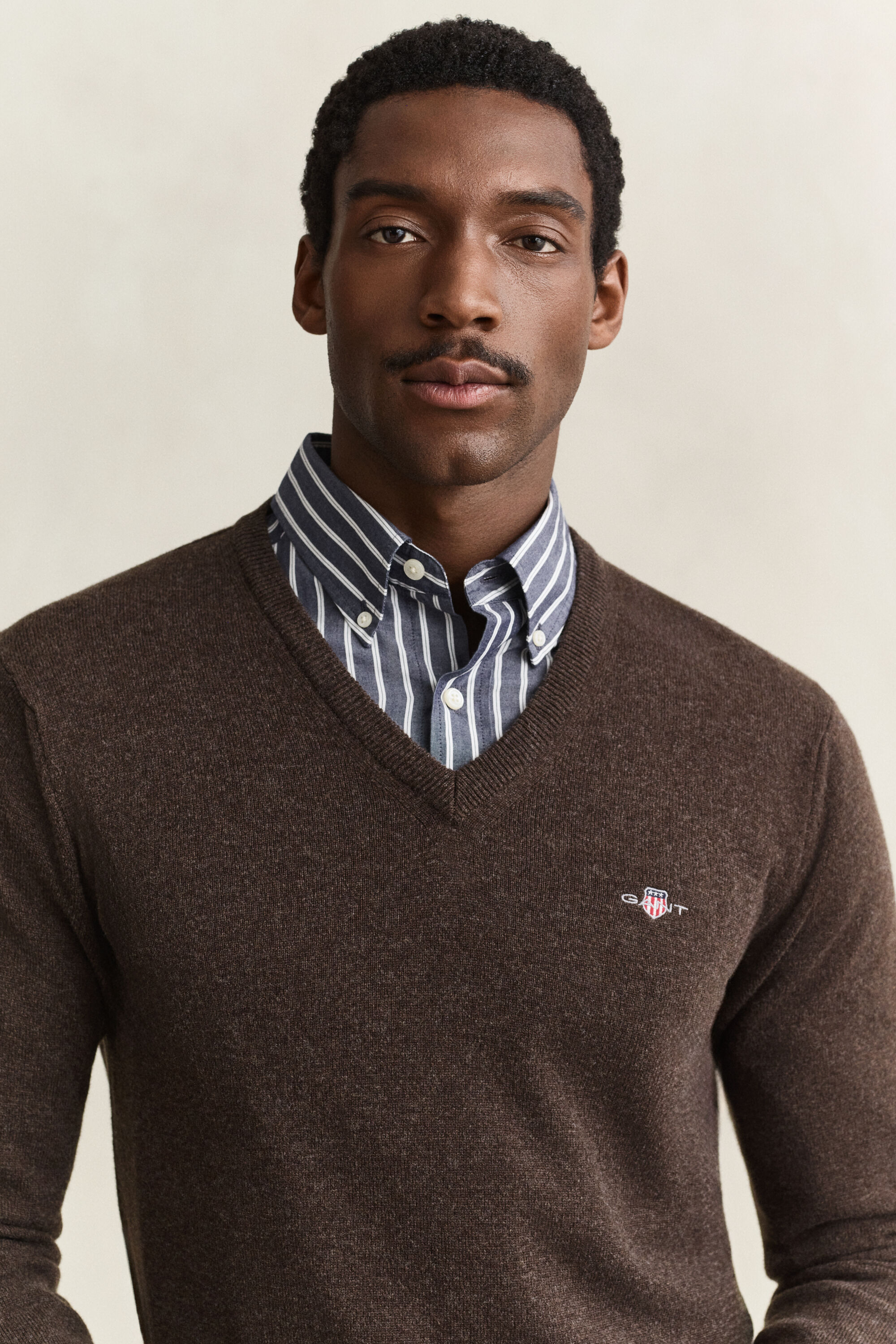 Sweater med V-hals i lammeuld