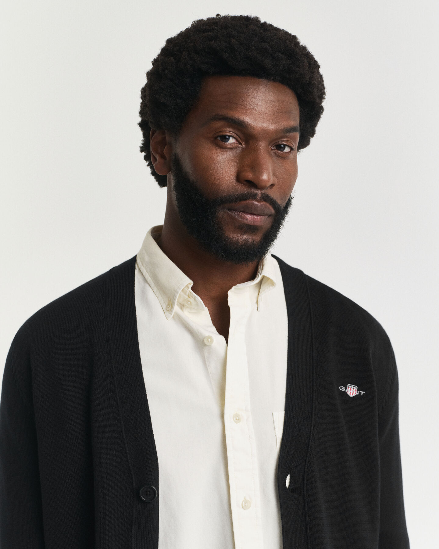 Afslappet cardigan i bomuld