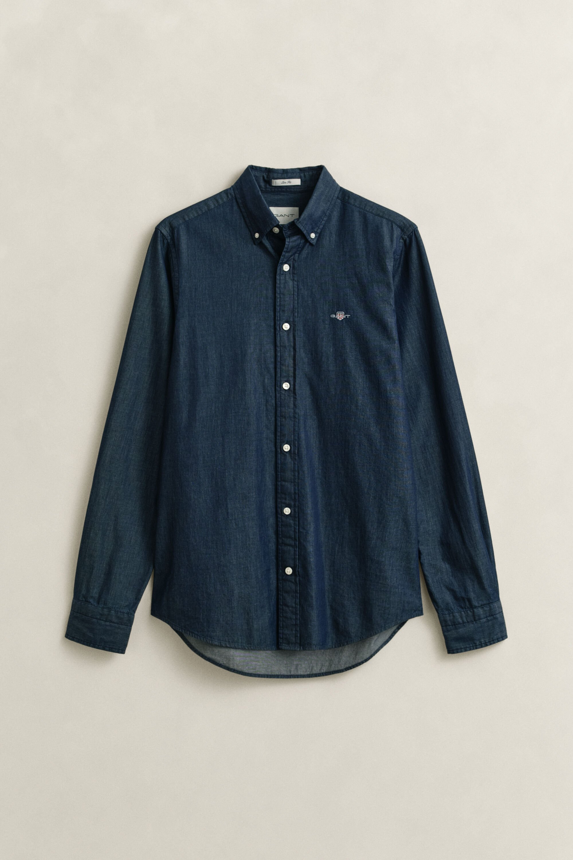 Slim fit indigo-skjorte