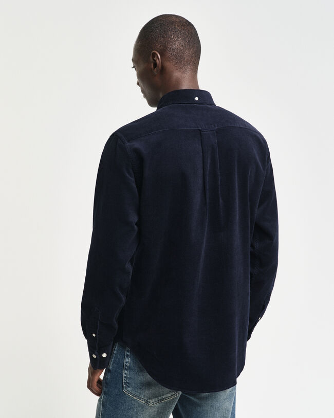 Regular fit skjorte af jernbanefløjl