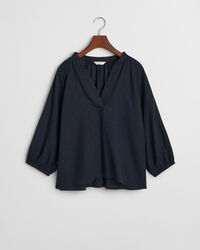 Hørbluse med korte ærmer