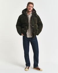 Regular fit ternet skjorte af jernbanefløjl