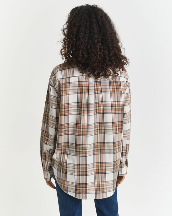 Relaxed fit ternet flannelskjorte
