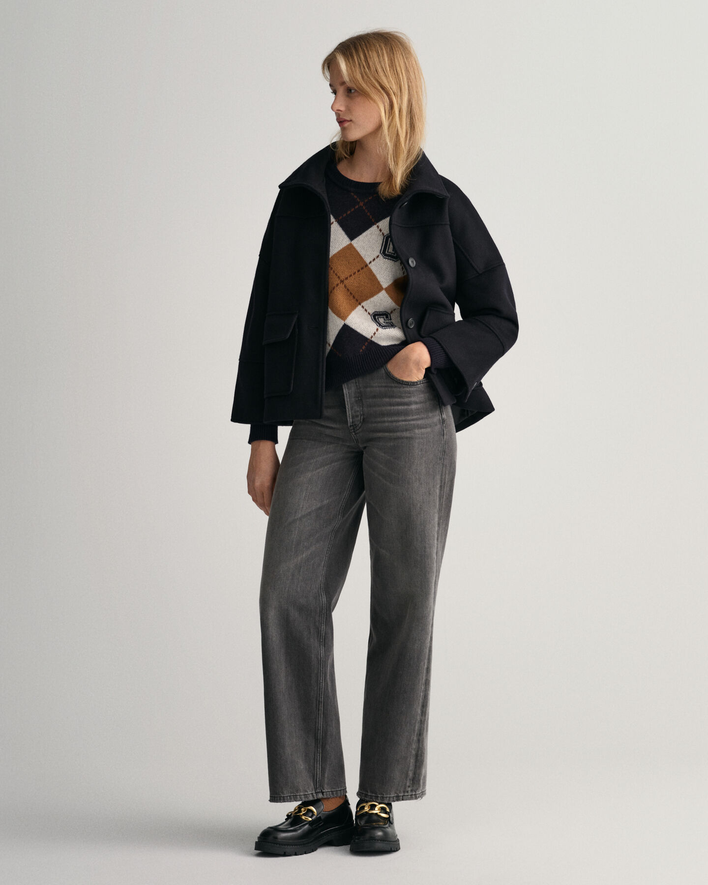 Kort jakke af uldblanding