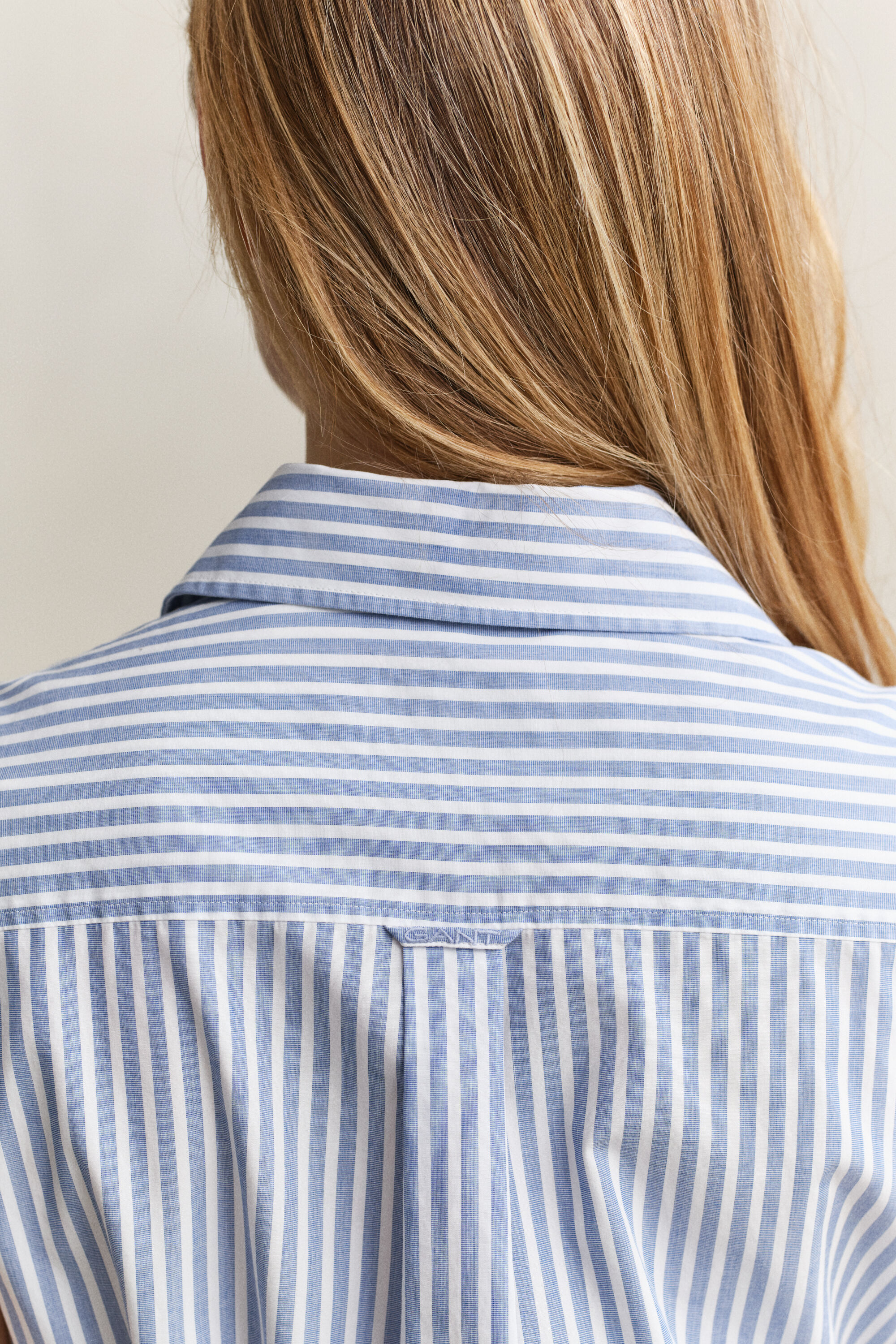 Stribet bomuldskjole uden ærmer