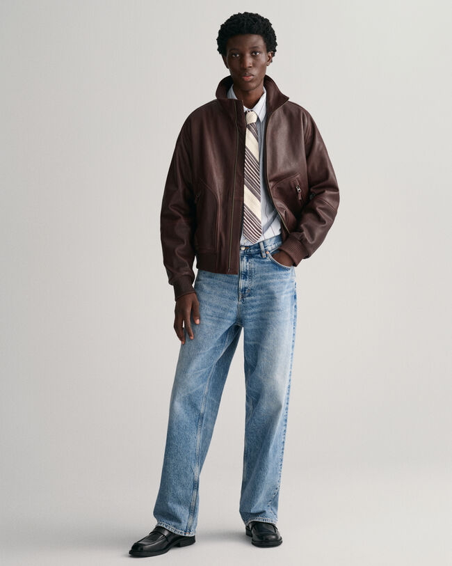 Bomberjakke af læder