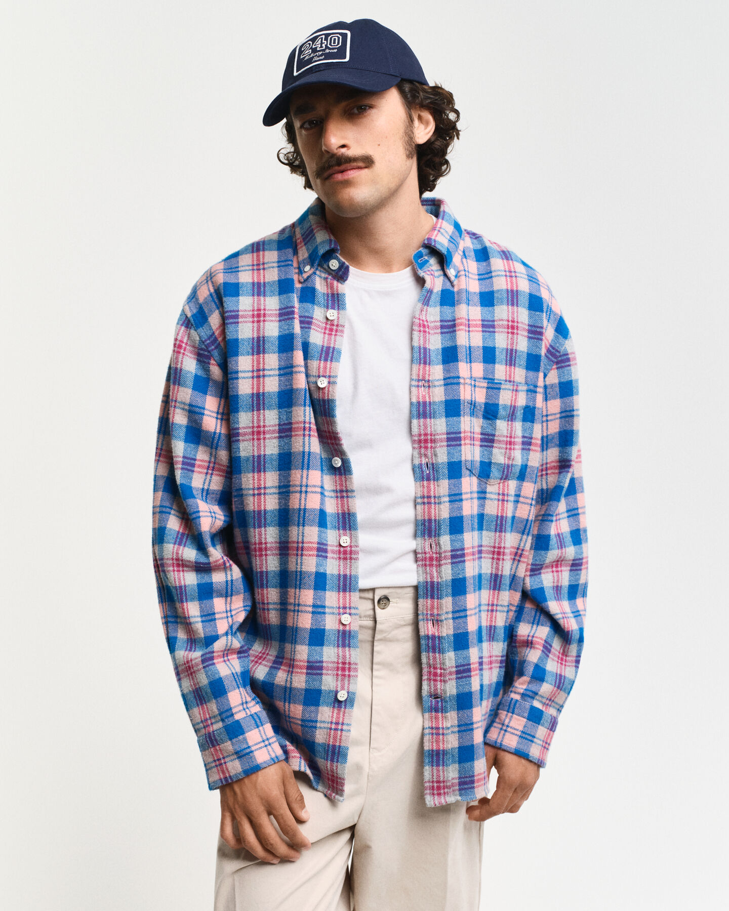 Relaxed fit ternet flannelskjorte