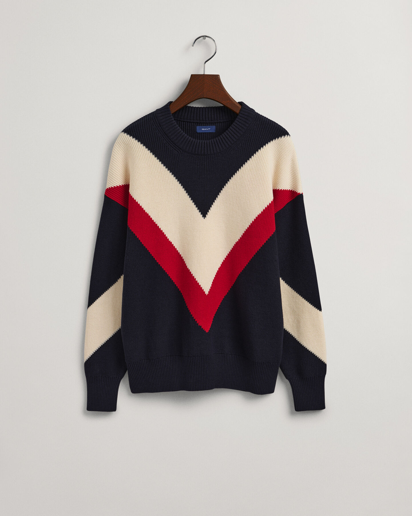 Crewneck sweater med farveblok