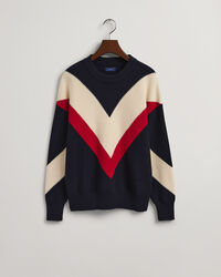 Crewneck sweater med farveblok