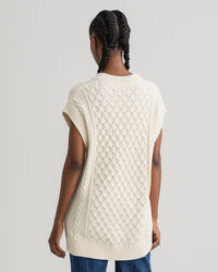 Sweater-vest med kabelstrikket struktur