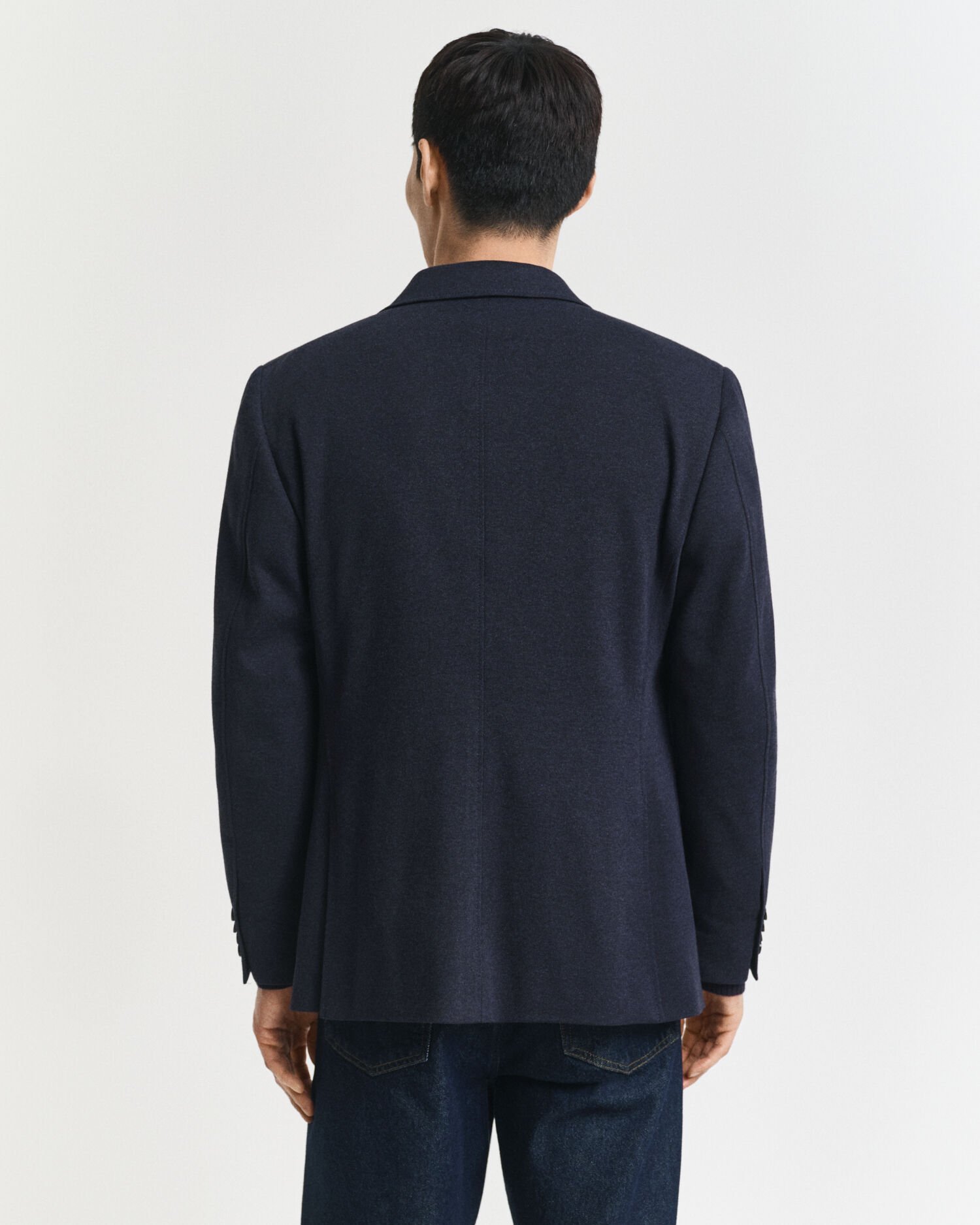 Slim fit tofarvet jersey piqué blazer