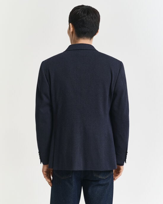 Slim fit tofarvet jersey piqué blazer