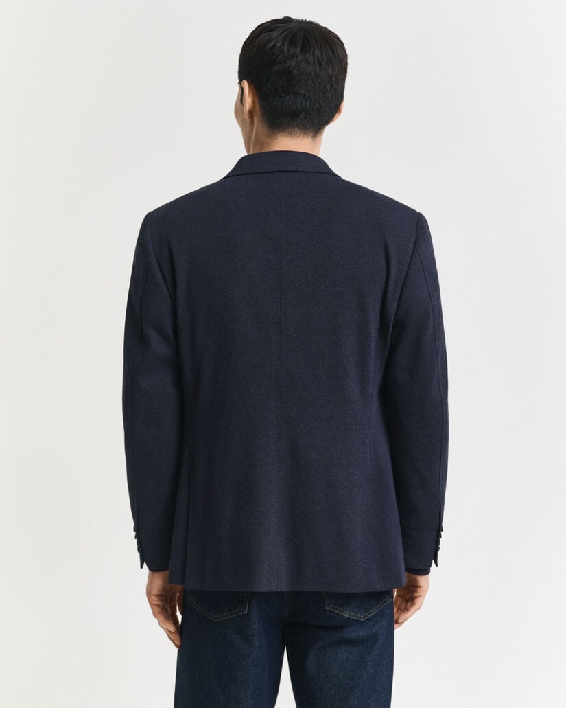 Slim fit tofarvet jersey piqué blazer