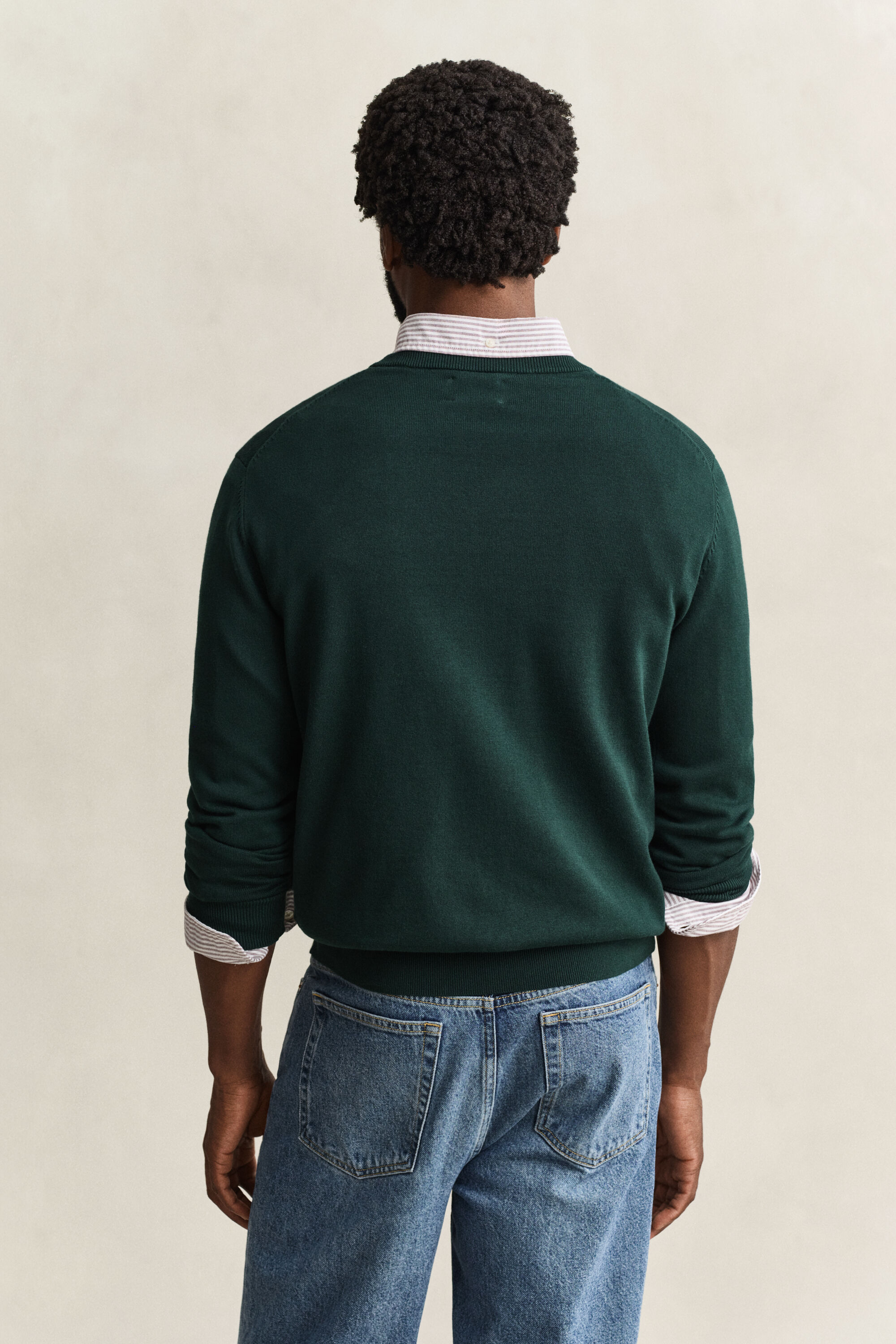 Sweater i bomuld med V-hals