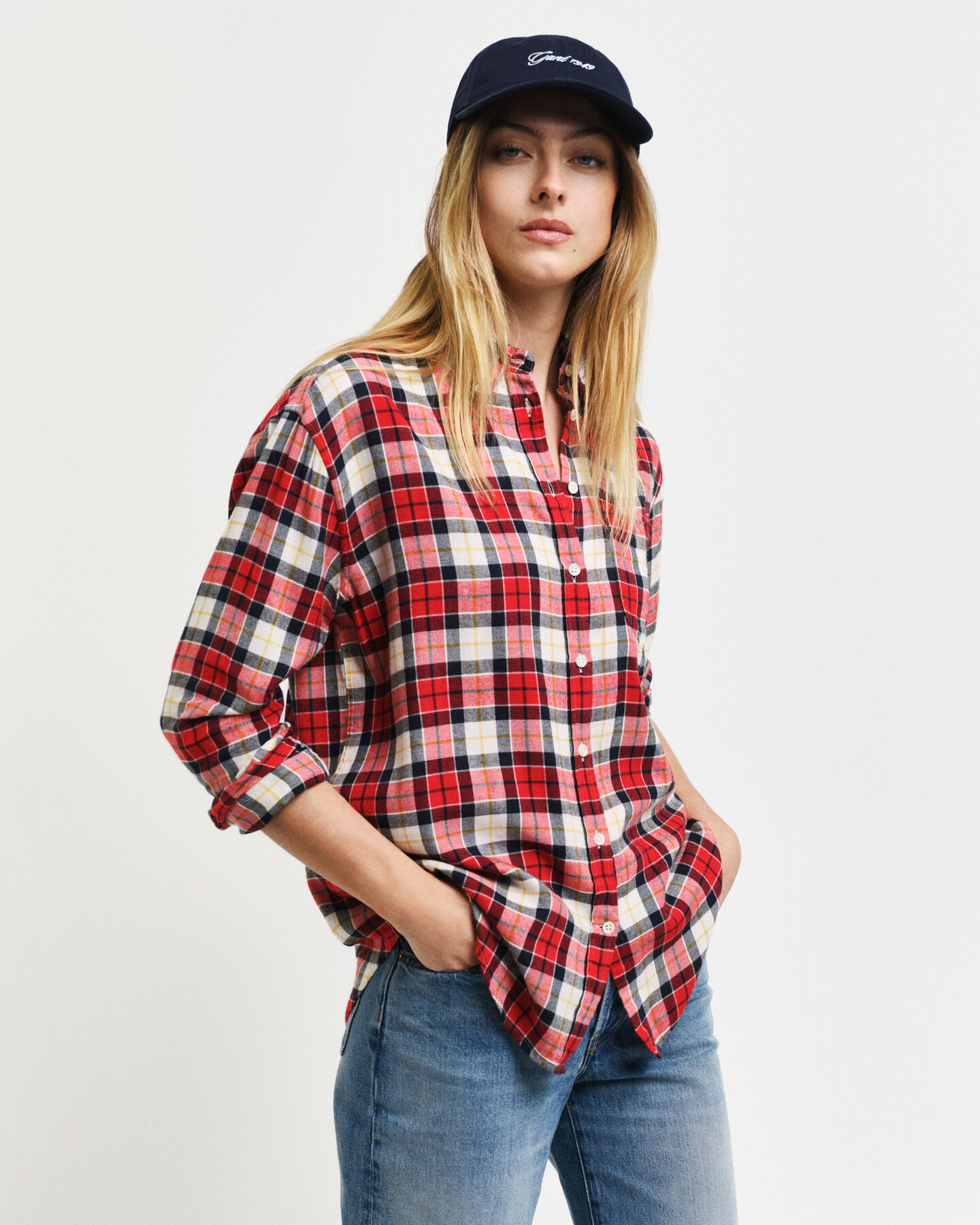 Relaxed fit ternet flannelskjorte