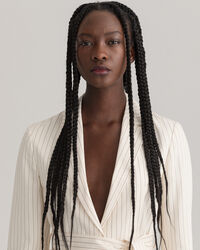 Pinstripe blazer med bælte