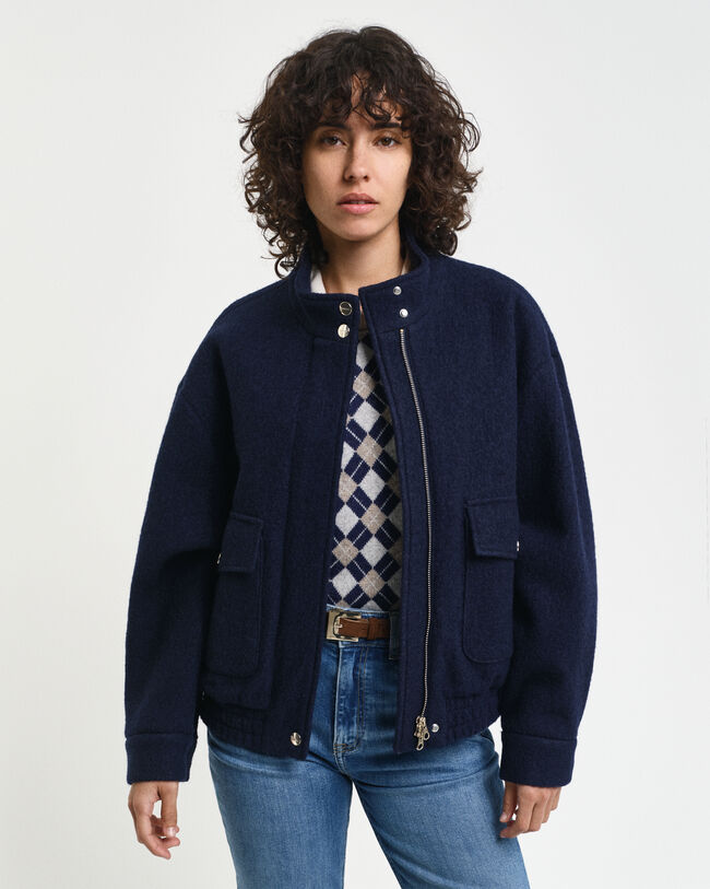 Harrington jakke af uld