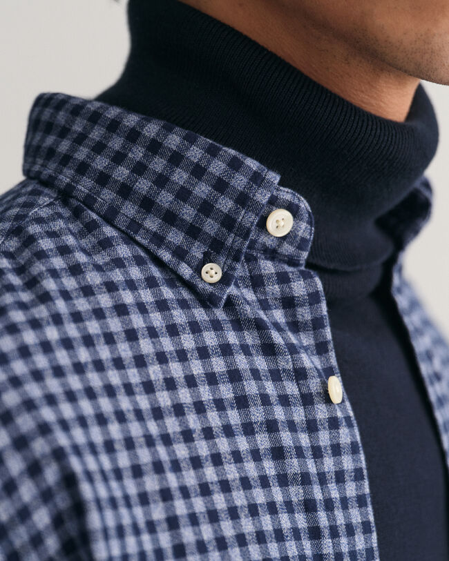 Regular fit gingham-skjorte med jasp&eacute;-garn