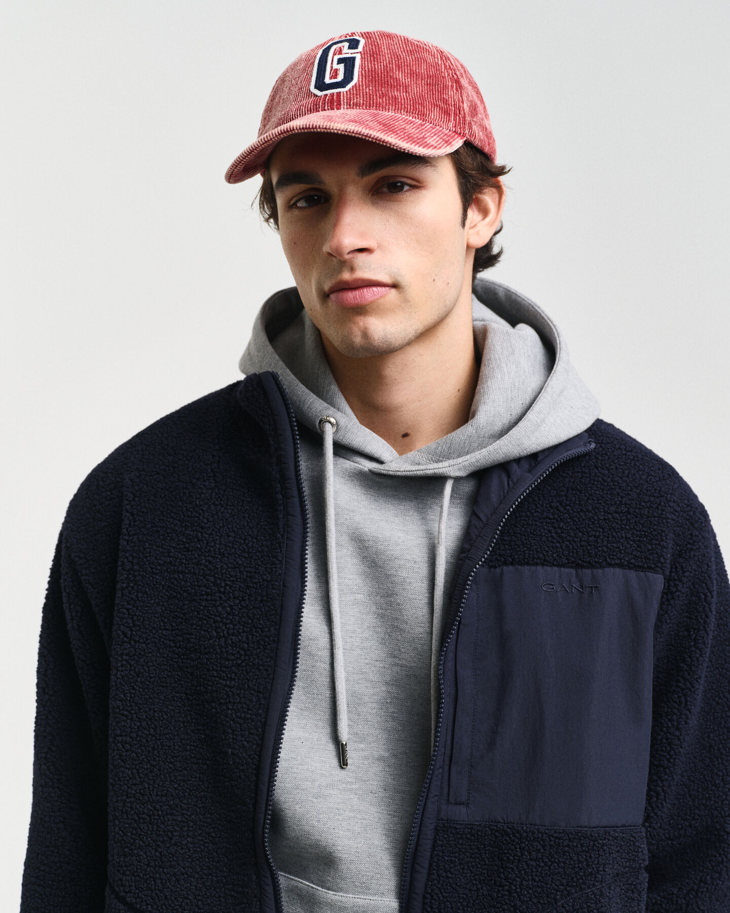 Vendbar fleece med lynlås