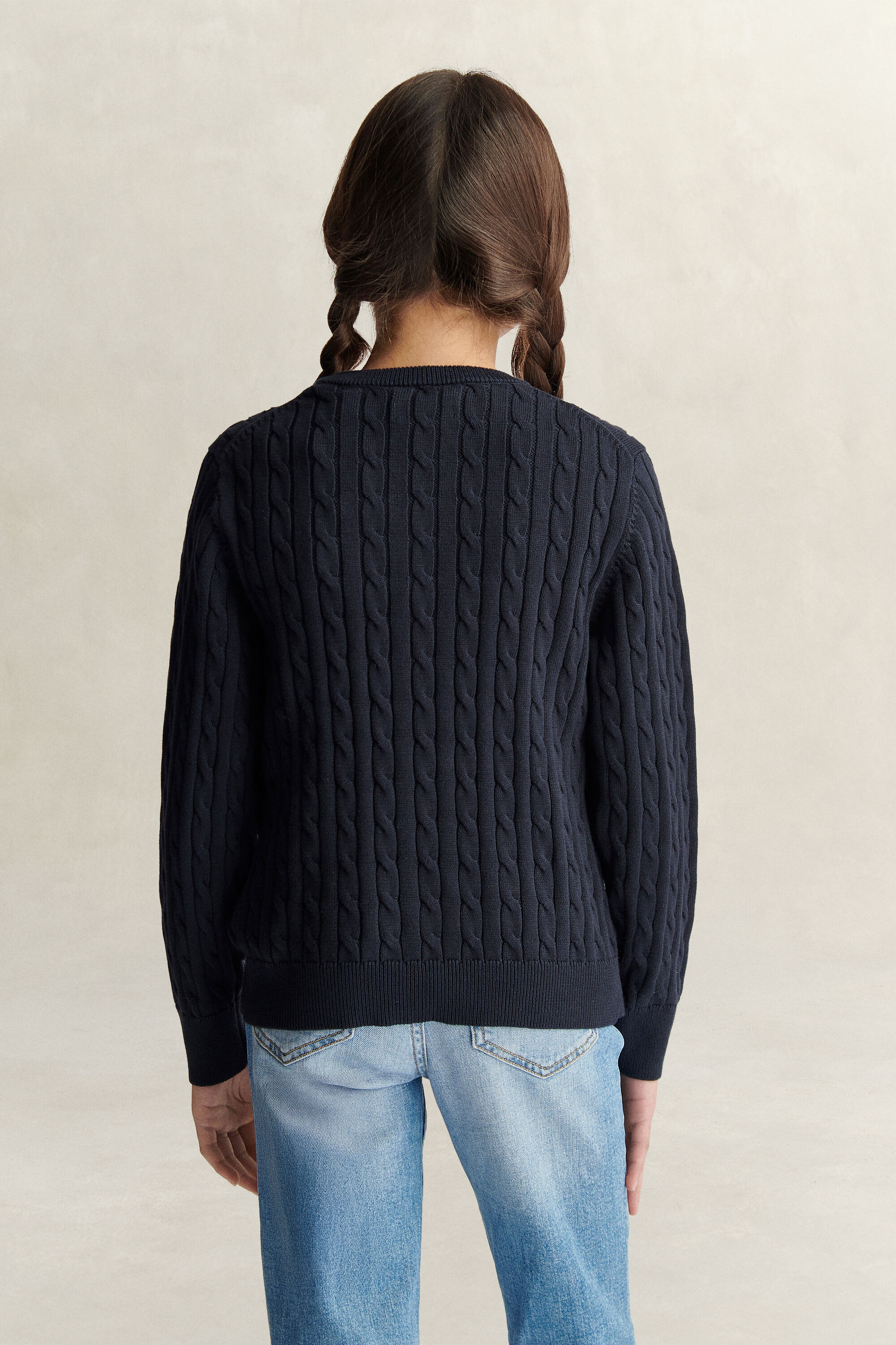 Teen Girls Shield kabelstrikket sweater