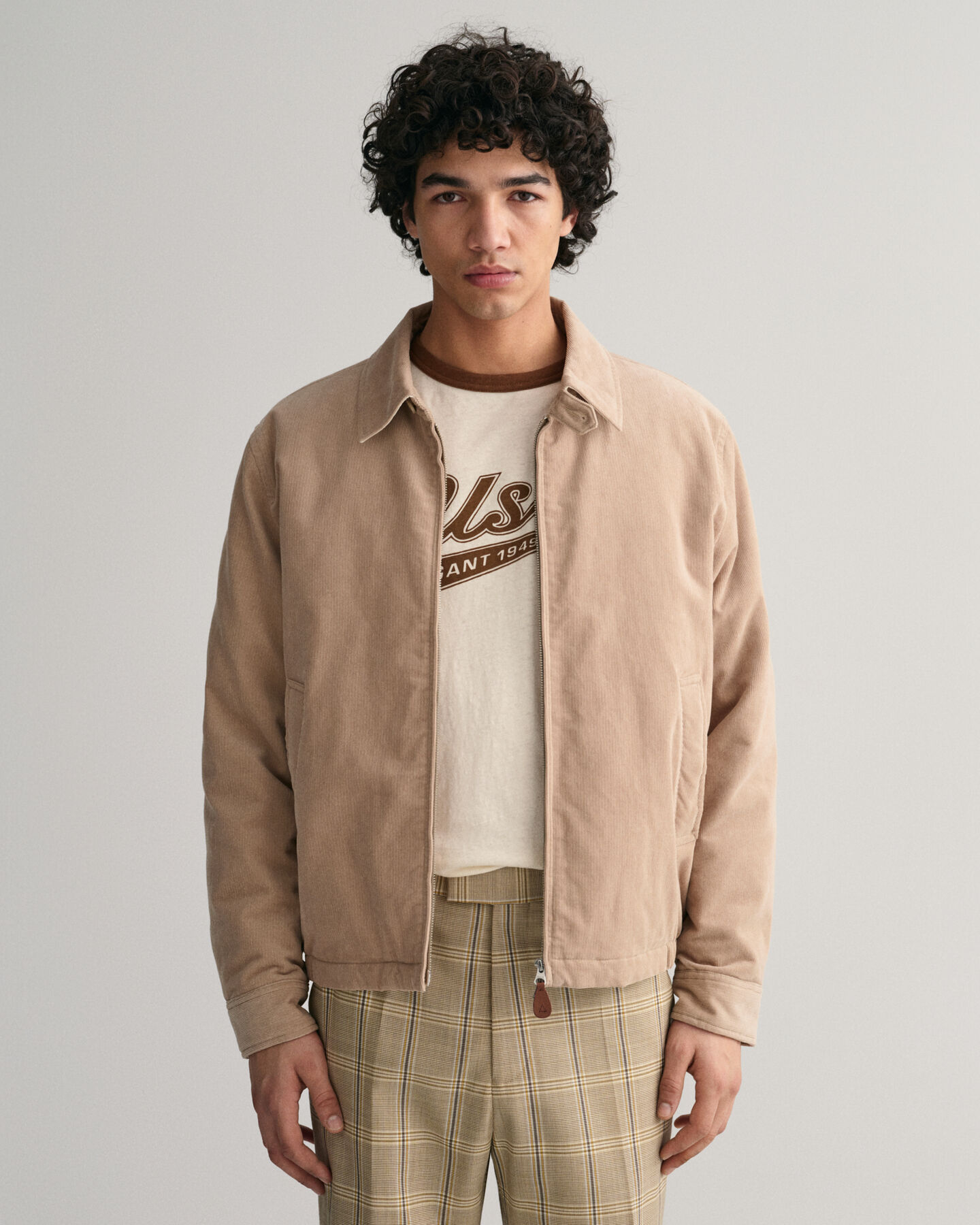 Windcheater jakke af jernbanefl&oslash;jl