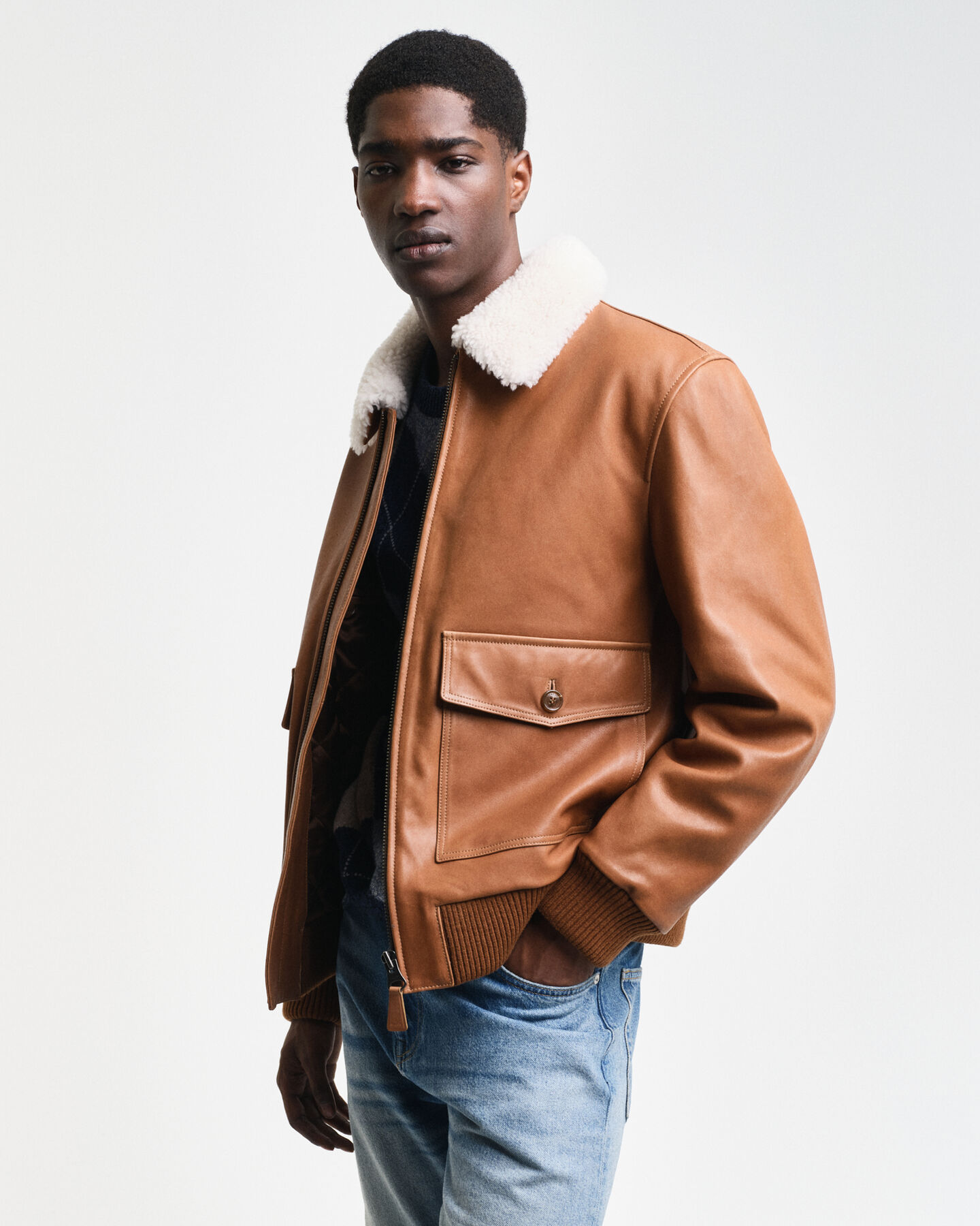 Pilotjakke af læder