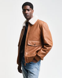 Pilotjakke af læder