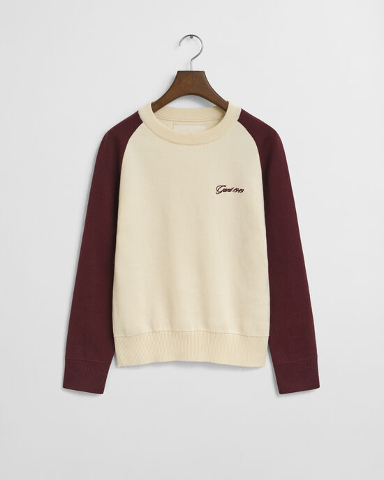Crewneck sweater med farveblokke