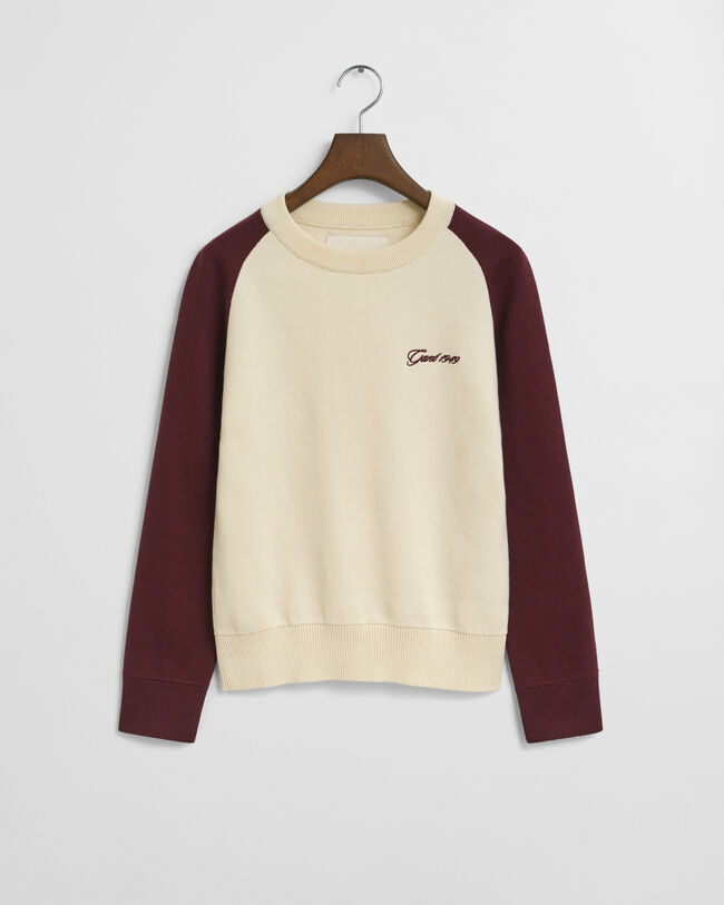 Crewneck sweater med farveblokke