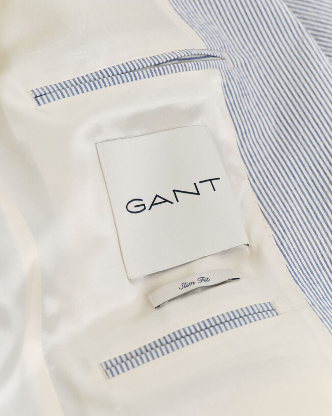 Slim fit seersucker jakkesæt-jakke