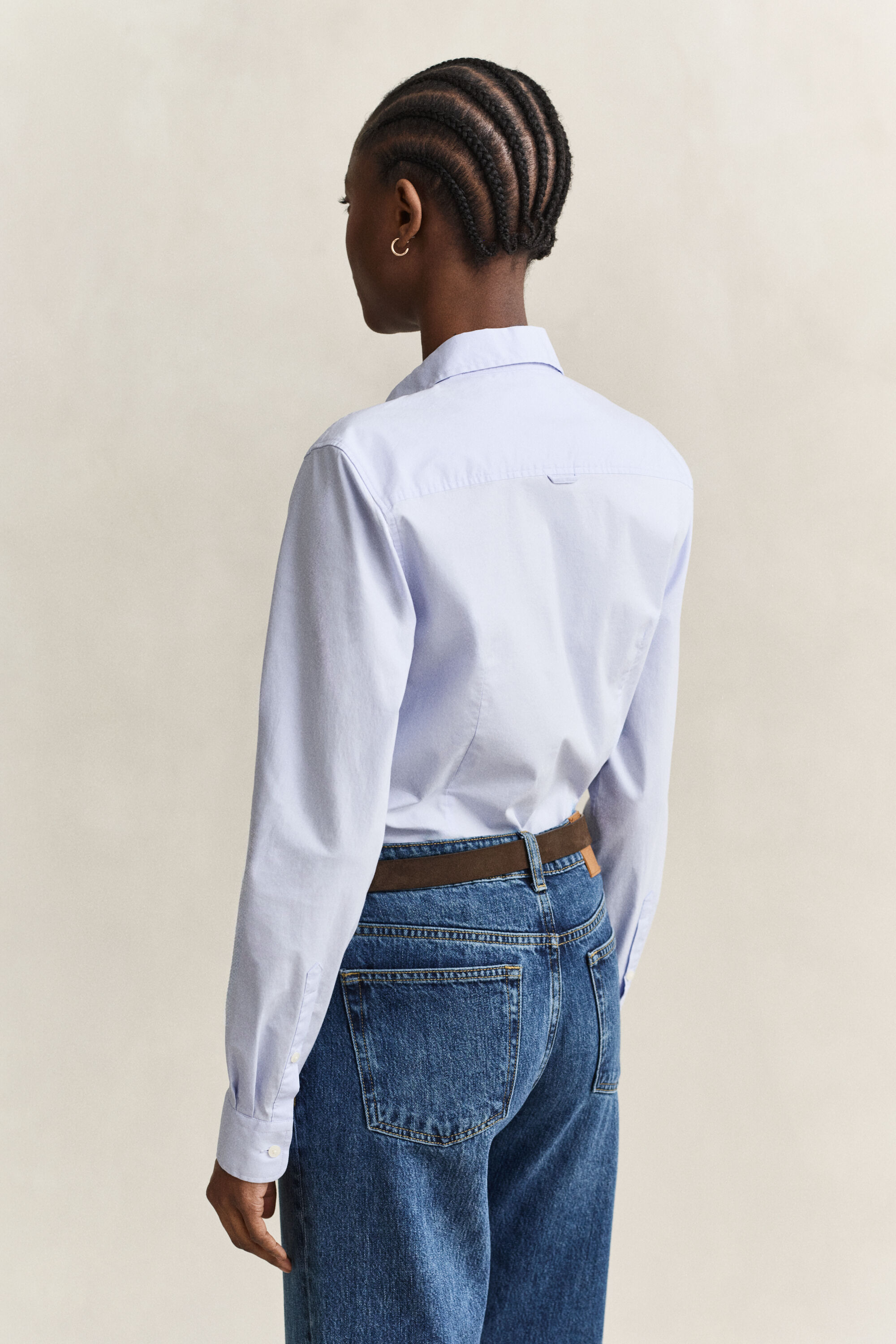 Slim fit poplin skjorte