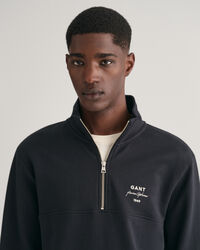 GANT Script Graphic sweatshirt med halv lynlås