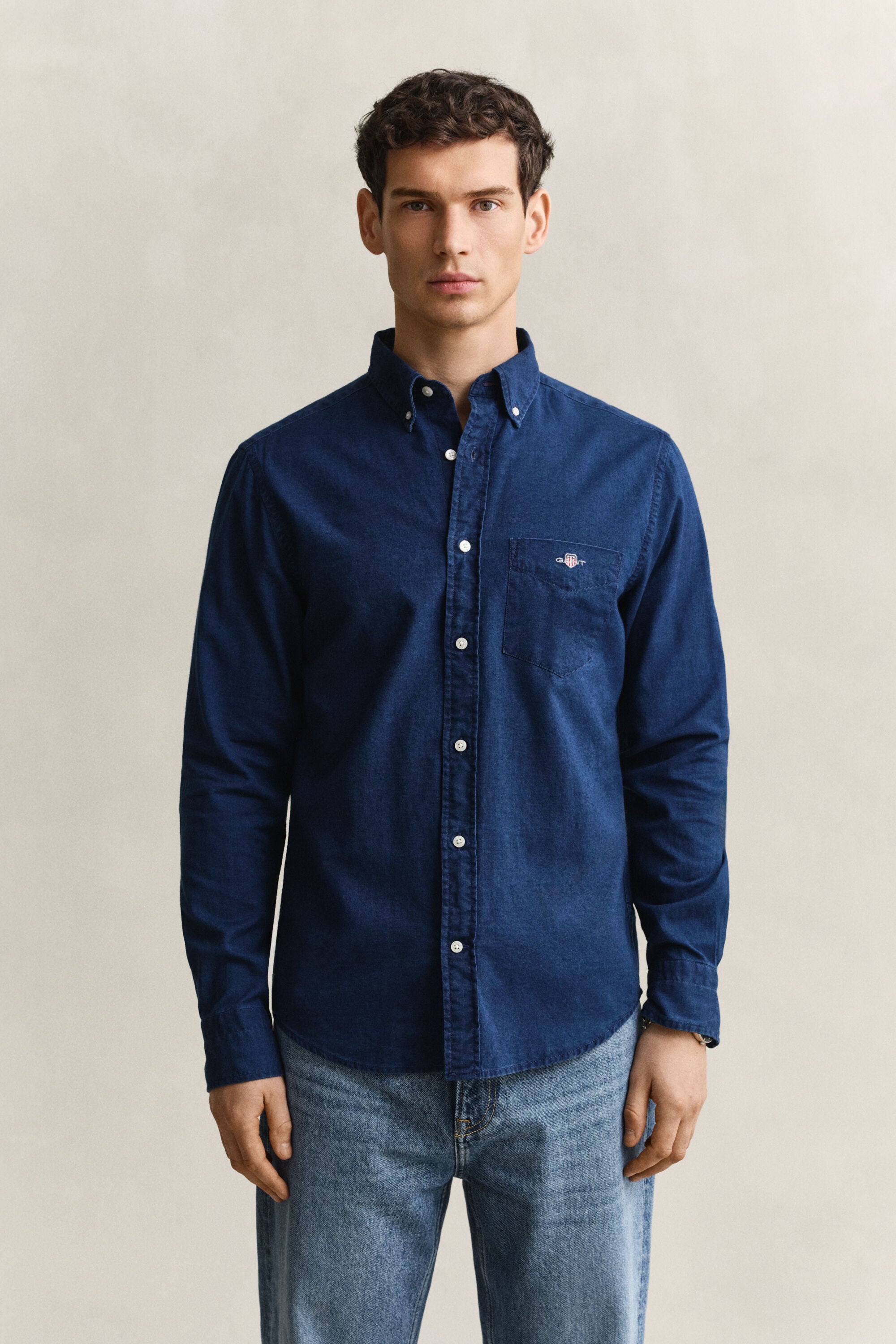 Indigo Oxford-skjorte
