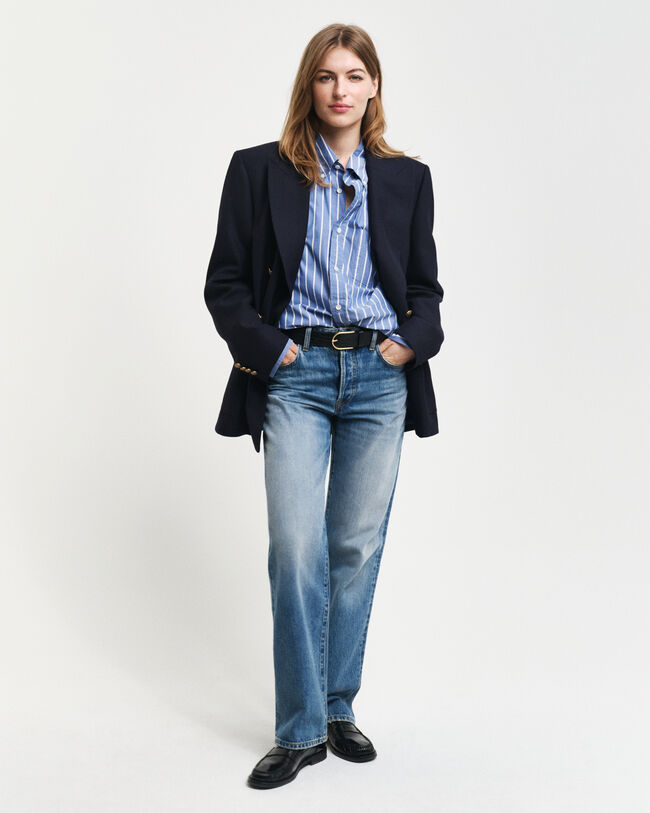 Relaxed fit Heritage Poplin skjorte med striber