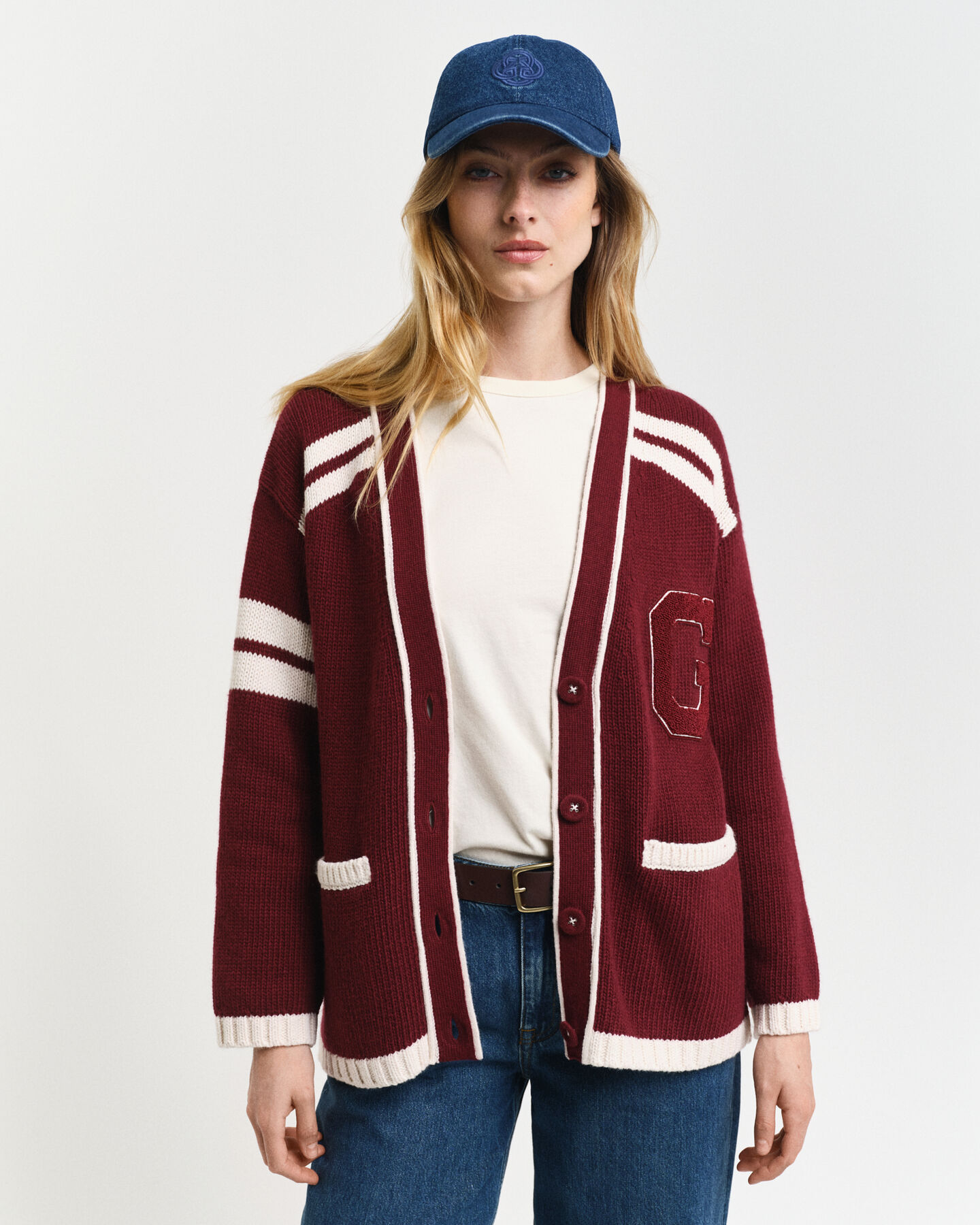 GANT Varsity cardigan med V-hals