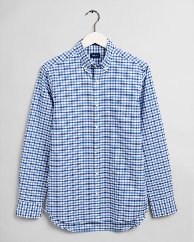 Regular fit 2-farvet gingham Oxford-skjorte