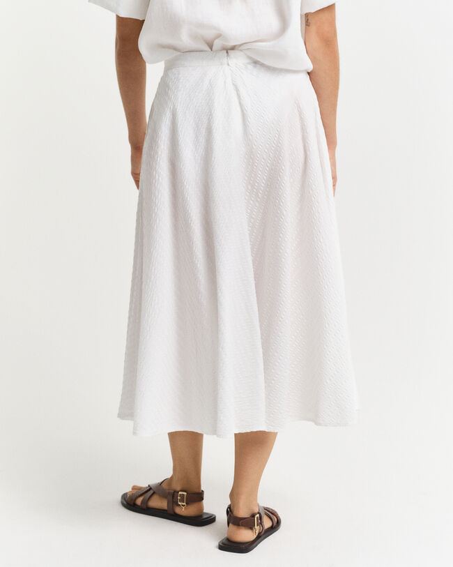 Tonal stribet seersucker nederdel