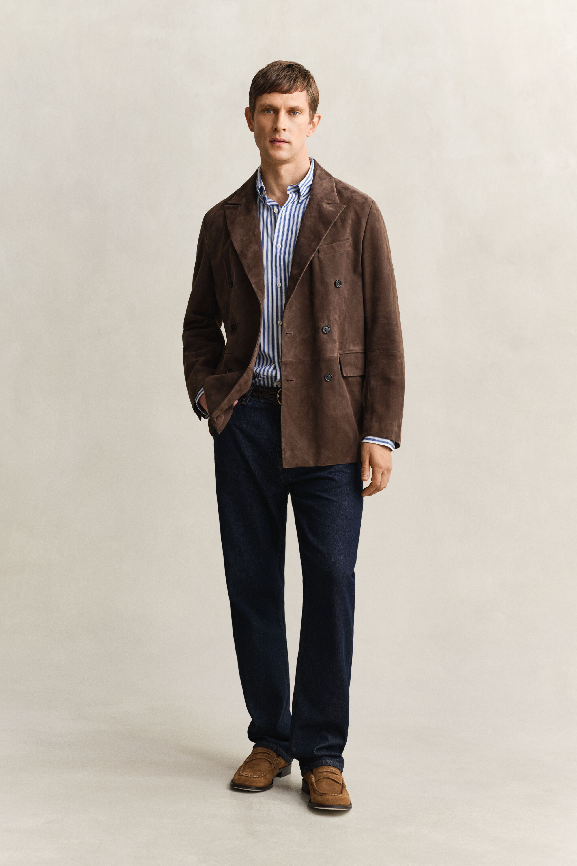 Stribet klassisk poplin-skjorte