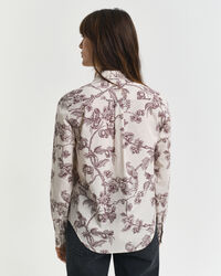 Regular fit skjorte af bomuldsvoile med træ-tryk