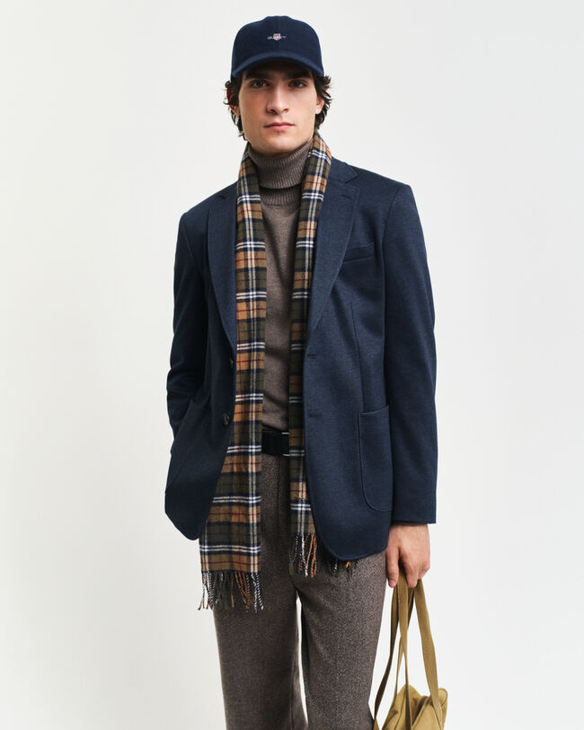 Tofarvet blazer i twill-jersey